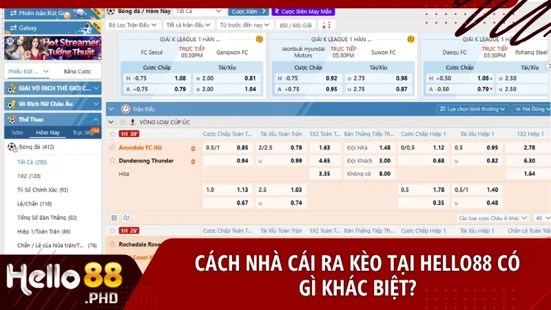 Hello88 sở hữu hệ thống ra kèo minh bạch, tích hợp từ các sàn quốc tế uy tín hàng đầu