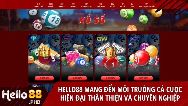 Hello88 mang đến môi trường cá cược hiện đại thân thiện và chuyên nghiệp cho mọi người chơi
