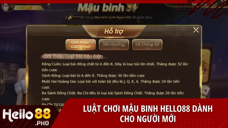 Cách chia bài và xếp chi cơ bản giúp người mới bắt đầu chơi Mậu Binh tại Hello88 đúng luật, không bị tính binh lủng