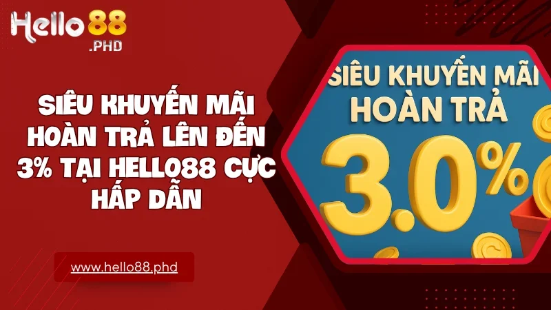 Hello88 trao quyền kiểm soát tài chính cho người chơi với siêu khuyến mãi hoàn trả 3.0%
